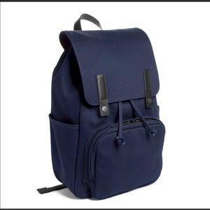 NWT Everlane Navy Blue/Black Leather Modern Snap Backpack